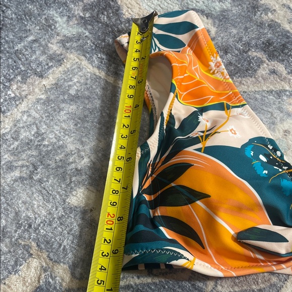 Cupshe Cream Bikini Bottom with Teal & Orange Tropical Print - Picture 7 of 7